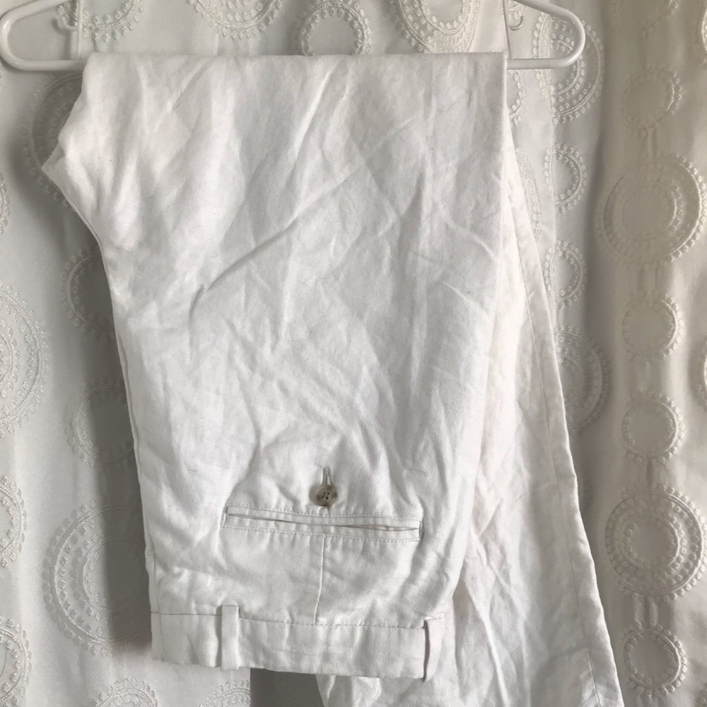 Men’s White Linen Dress Pants